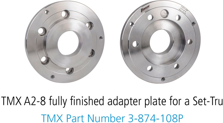 TMX A2-8 fully finished adapter plate for a Set-Tru TMX Part Number 3-874-108P