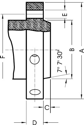 D Spindle Type Dimensional Specifications Technical Drawing