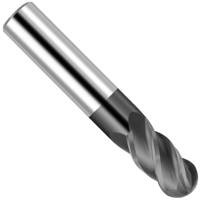 Solid Carbide End Mills, Ball Nose, 4 Flute, Standard Length, Metric, Coated