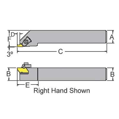 NS 12-3BR Ext. Groove/Thread Toolholder